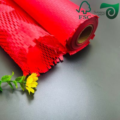 FSC 100gsm Honeycomb Wrap Red White  Eco Friendly Fragile Packaging For E Commerce