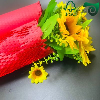 FSC 100gsm Honeycomb Wrap Red White  Eco Friendly Fragile Packaging For E Commerce
