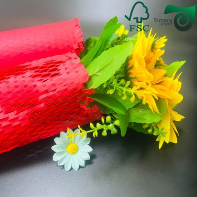 FSC 100gsm Honeycomb Wrap Red White  Eco Friendly Fragile Packaging For E Commerce