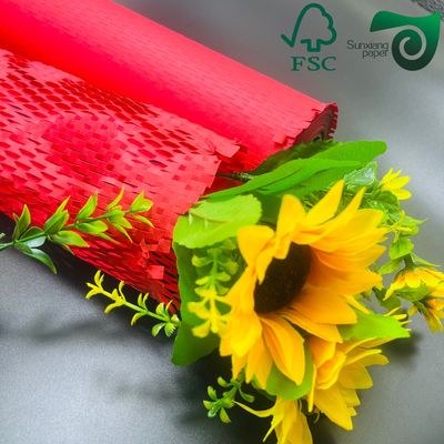 FSC 100gsm Honeycomb Wrap Red White  Eco Friendly Fragile Packaging For E Commerce