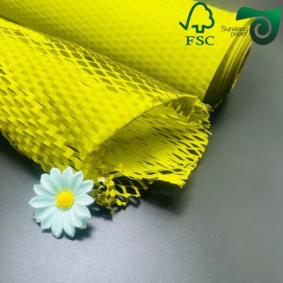 FSC 100gsm RED Brown Honeycomb Paper Wrap Eco Cushion For E Commerce Fragile Items