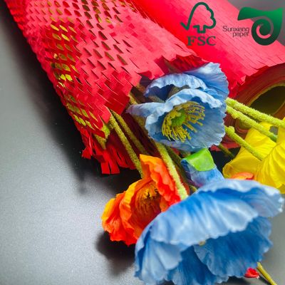 FSC 100gsm RED White  Honeycomb Paper Wrap Eco Cushion For E Commerce Fragile Items