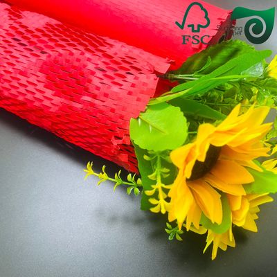 FSC 100gsm RED White  Honeycomb Paper Wrap Eco Cushion For E Commerce Fragile Items