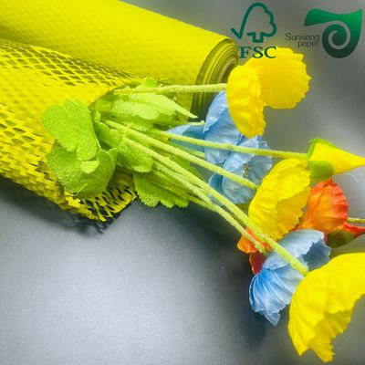 FSC 50gsm Yellow  Honeycomb Paper Wrap  Eco Friendly Cushioning For E Commerce Fragile Items