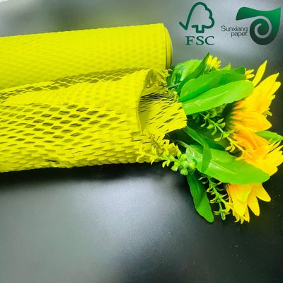 FSC 100gsm Yellow Honeycomb Paper Wrap  Eco Cushion For E Commerce  Logistics