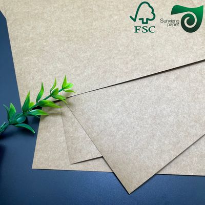 FSC Certified 400gsm Food Safe Brown Kraft Cardboard  Durable Material For Box Packaging