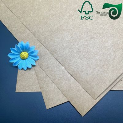 FSC Certified 300gsm Brown Kraft Food Wrapping Paper Fold Resistant For Food Tray Packaging