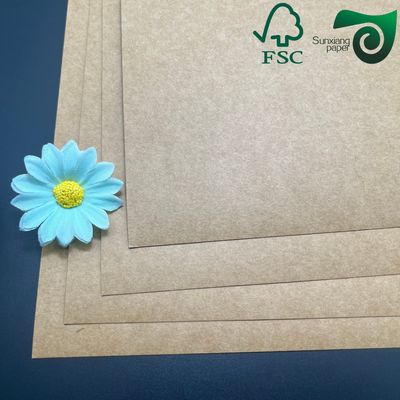 FSC 250gsm Brown Kraft Food Wrapping Paper  Fold Resistant For Food Tray Packaging
