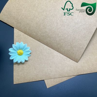 FSC 250gsm Brown Kraft Food Wrapping Paper  Fold Resistant For Food Tray Packaging