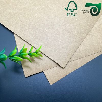FSC 250gsm Brown Kraft Food Wrapping Paper  Fold Resistant For Food Tray Packaging