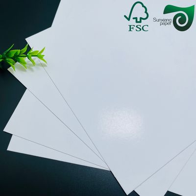 White C2S Glossy Coated Paper 100% Virgin Wood Pulp For Advertising Brochure Printing