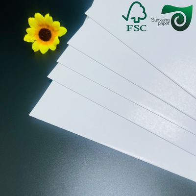 FSC 100gsm 128gsm 157gsm White C2S Couche Paper  Brilliant Coated Double Sided Cardboard