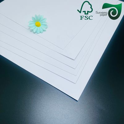FSC 100gsm 128gsm 157gsm White C2S Couche Paper  Brilliant Coated Double Sided Cardboard