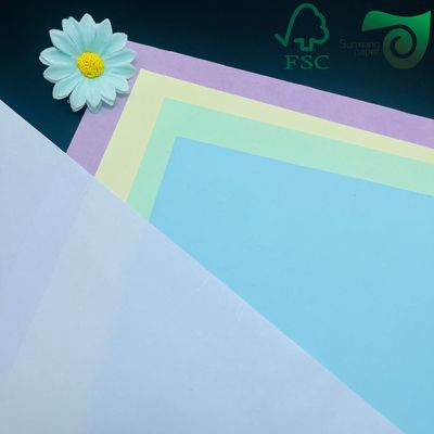 FSC Certified Blank Carbonless Paper 48gsm Yellow Blue Letter Size For Receipt Printing