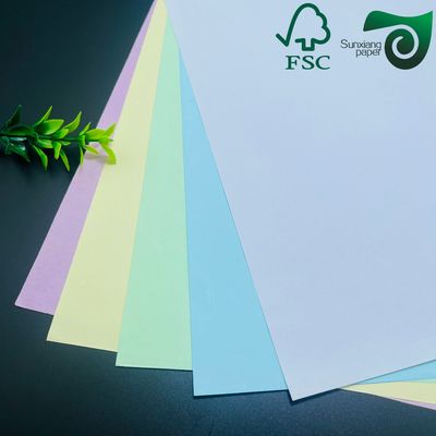 FSC 50gsm Yellow Blue Blank Carbonless Copy Paper  Letter Size For Receipt Printing