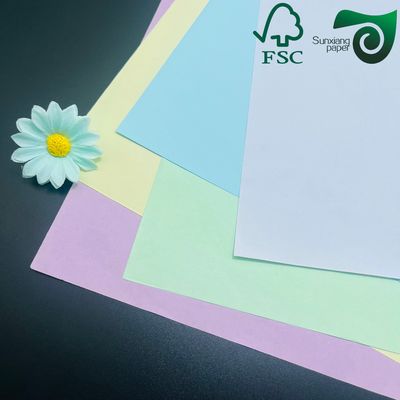 FSC Blank Carbonless Paper 48gsm 80gsm Yellow Blue Letter Size For Receipt Printing