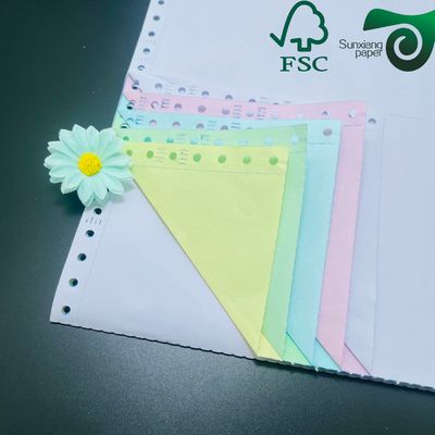 FSC Blank Carbonless Paper 48gsm 80gsm Yellow Blue Letter Size For Receipt Printing