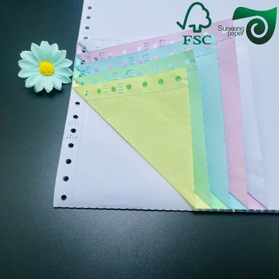 FSC Certified 50gsm 55gsm NCR Carbonless Printing Paper CB CFB CF 65cm 92cm Blue Image For Invoices