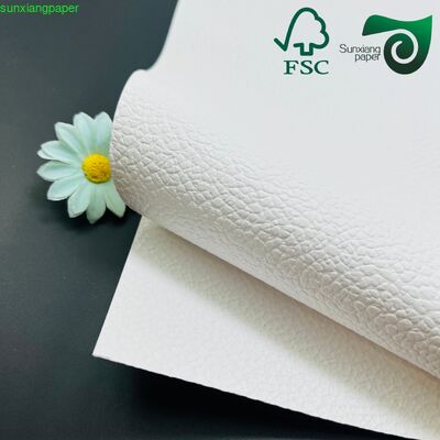 FSC 300GSM Leather Grain Embossed White Kraft Paper Premium Material For Jewelry Artistic Packaging