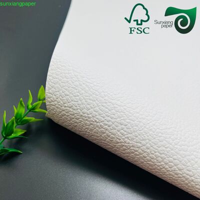 FSC 200GSM Leather Grain Embossed White Paper For Luxury Jewelry Accessory Packaging