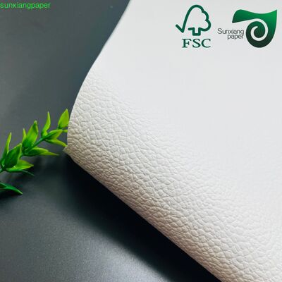 FSC 300GSM Leather Grain Embossed White Kraft Paper Premium Material For Jewelry Artistic Packaging