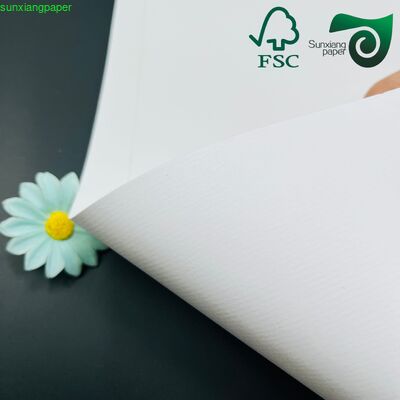 FSC 200GSM Ivory Embossed Printing Paper  Custom Texture For Medicine Luxury Boxes