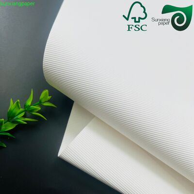 FSC 350GSM Striped Embossed White Cardstock Paper For Luxury Jewelry Accessory Packaging