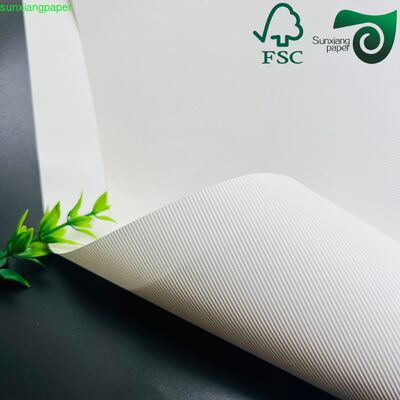 FSC 350GSM Striped Embossed White Cardstock Paper For Luxury Jewelry Accessory Packaging