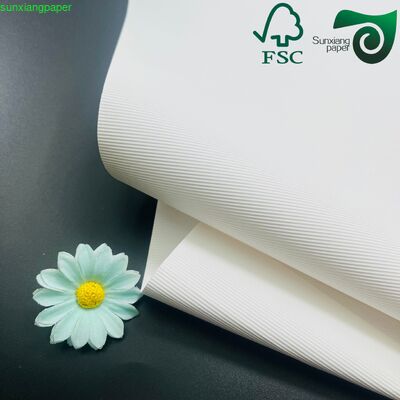 FSC 350GSM Striped Embossed White Cardstock Paper For Luxury Jewelry Accessory Packaging