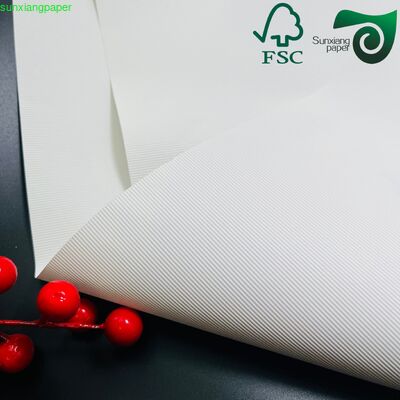 FSC 120GSM Striped Embossed White Kraft Paper Premium Material For Cosmetic Boxes