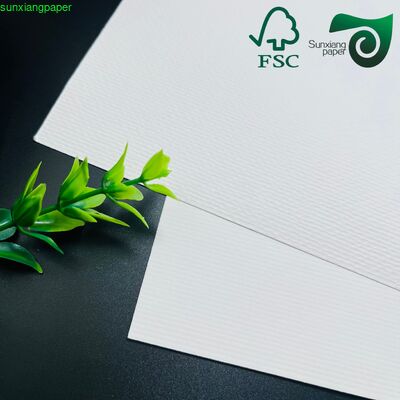 FSC 160gsm Striped Embossed White Kraft Paper Premium Specialty Paper Gift Packaging