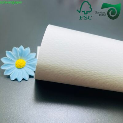 FSC 160gsm Striped Embossed White Kraft Paper Premium Specialty Paper Gift Packaging