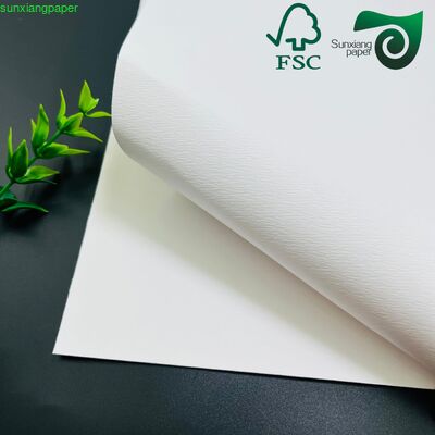 FSC 160gsm Textured White Kraft Paper High End Specialty Packaging Paper For Luxury Gifts Boxes