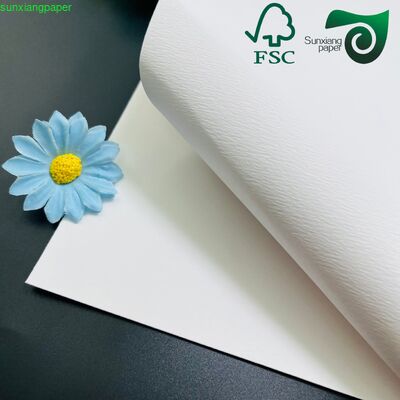 FSC 160gsm Striped Embossed White Kraft Paper Premium Specialty Paper Gift Packaging