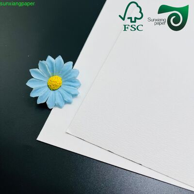 350gsm Cloth Texture Embossed Paper FSC Premium White Cardstock For Luxury Gift Packaging