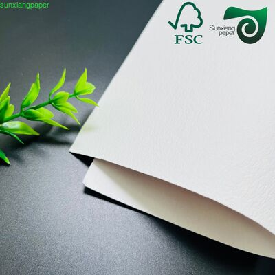 FSC 230GSM Cloth Texture Embossed Paper Premium Specialty White Cardstock For Luxury Gift Boxes