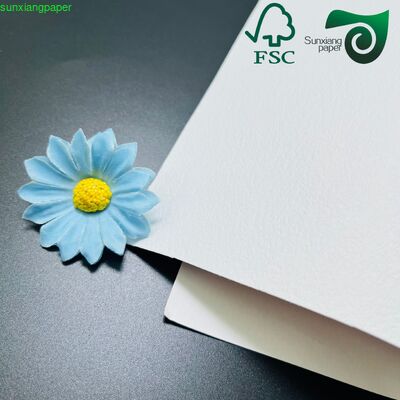 FSC 230GSM Cloth Texture Embossed Paper Premium Specialty White Cardstock For Luxury Gift Boxes