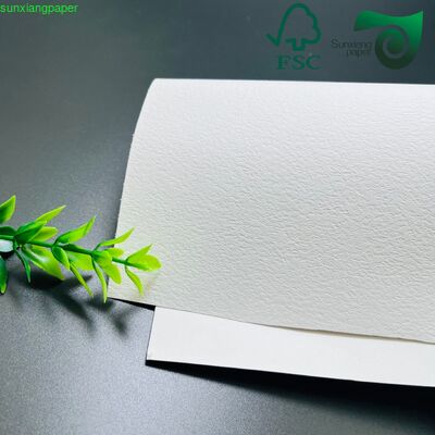 FSC 230GSM Cloth Texture Embossed Paper Premium Specialty White Cardstock For Luxury Gift Boxes