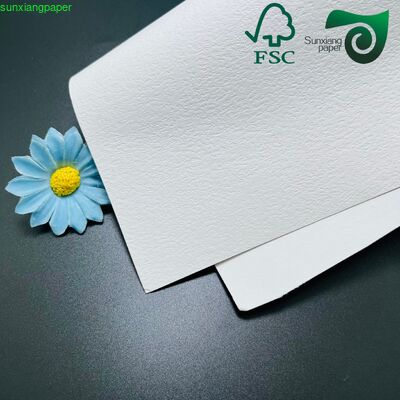 350gsm Cloth Texture Embossed Paper FSC Premium White Cardstock For Luxury Gift Packaging