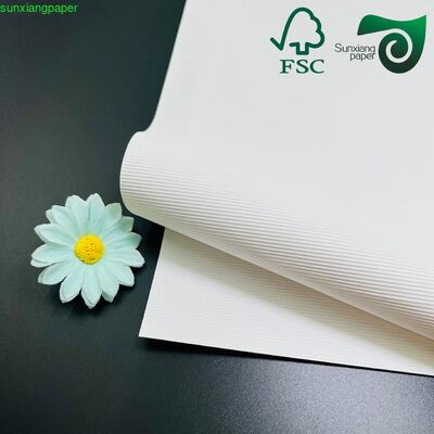 350gsm Cloth Texture Embossed Paper FSC Premium White Cardstock For Luxury Gift Packaging