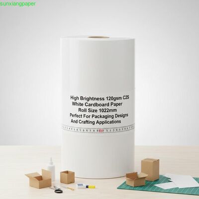 High Brightness 120gsm White Cardboard Paper Roll 1092mm for Packaging and Crafting