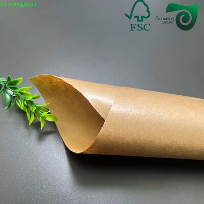 FSC 80gsm Food Grade PE Coated Kraft Paper  Virgin Brown For Bread Bags