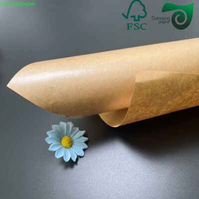 FSC 80gsm Food Grade PE Coated Kraft Paper  Virgin Brown For Bread Bags