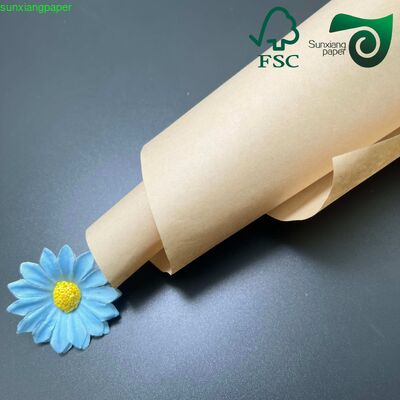 FSC 80gsm PE Coated Brown Kraft Paper Roll Food Grade Oilproof Packaging Paper