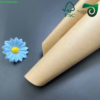 60gsm 70gsm FSC Brown Single Sided Coated Ribbed Kraft Paper For Food Wrap Bags