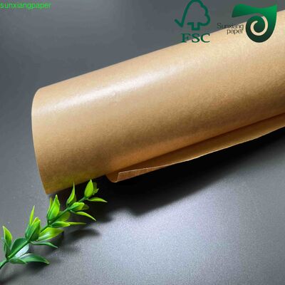 Oil-Proof Brown Kraft PE Coated Paper Rolls 80gsm 90gsm Food Direct Contact Packaging