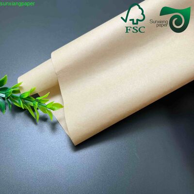 FSC 80gsm PE Coated Brown Kraft Paper Roll Food Grade Oilproof Packaging Paper