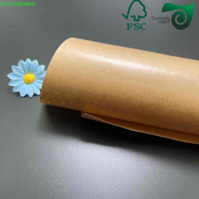 Oil-Proof Brown Kraft PE Coated Paper Rolls 80gsm 90gsm Food Direct Contact Packaging