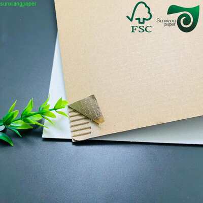 3 Layer White E Flute Cardboard Paper Sheets FSC For Box Manufacturing