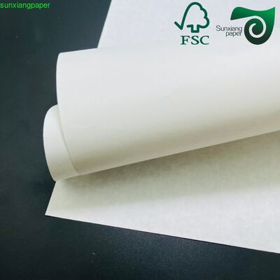 FSC 40g Food Grade White Greaseproof Paper Bread Wrapping Paper 350mm 600mm Roll